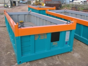 OPEN TOP BASKET 20 ft Half Height Open Top Basket with removable door - 6058x2343x1200 (LxWxH) - 16,000 Kg payload – GMW 19,500 Kg - other sizes range from 1.9-6.5 CUB Meter