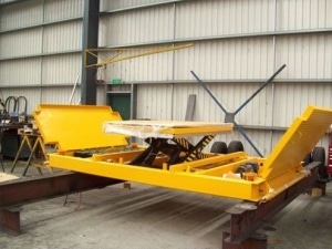 ELEVATING MOBILE PLATFORM Elevating Platform for Access Under Trains and removal of heavy components.