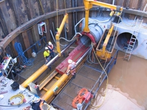 TUNNEL BORING EQUIPMENT Launch Frame, Jib Crane, Skip Lift Boom and Rotating Skip (for Pipe Jacking Tunnel Boring Equipment)
